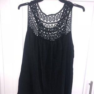 Black Tank Top with Cutout Top